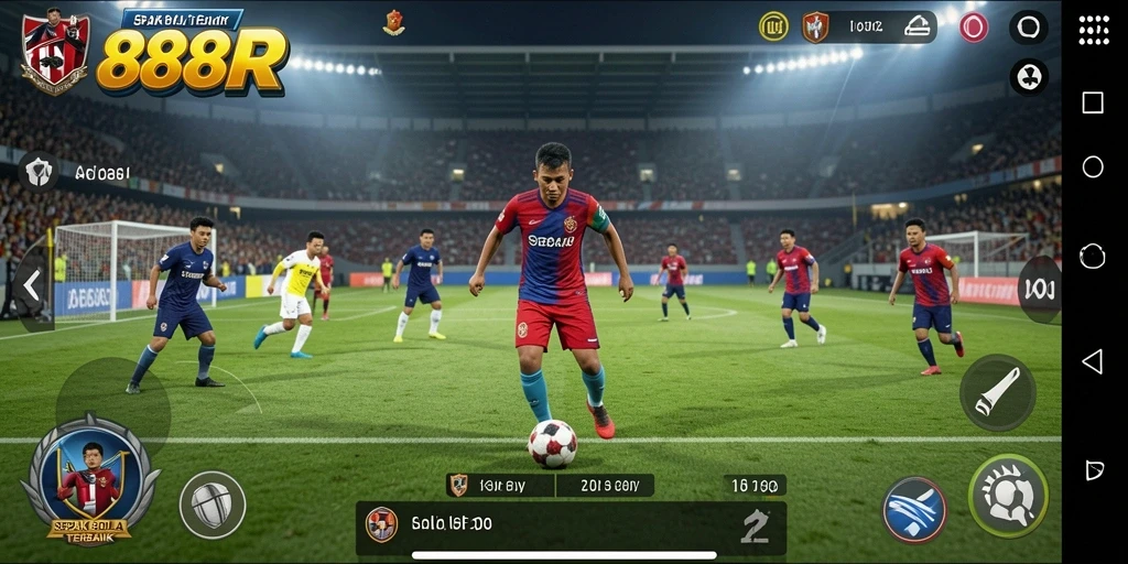 Tampilan gameplay menarik dari 888R yang menghidupkan sepak bola.