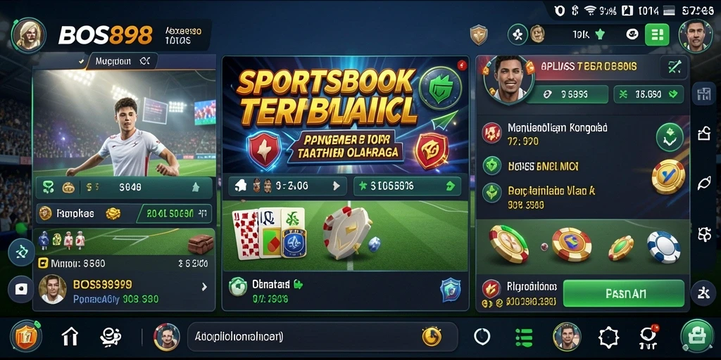 Tampilan screenshot utama BOS898 menampilkan antarmuka taruhan olahraga yang interaktif.