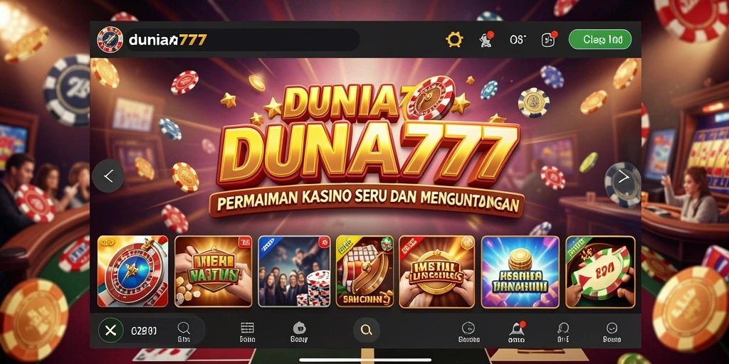 Screenshot gameplay DUNIA777 menampilkan suasana Kasino yang seru.
