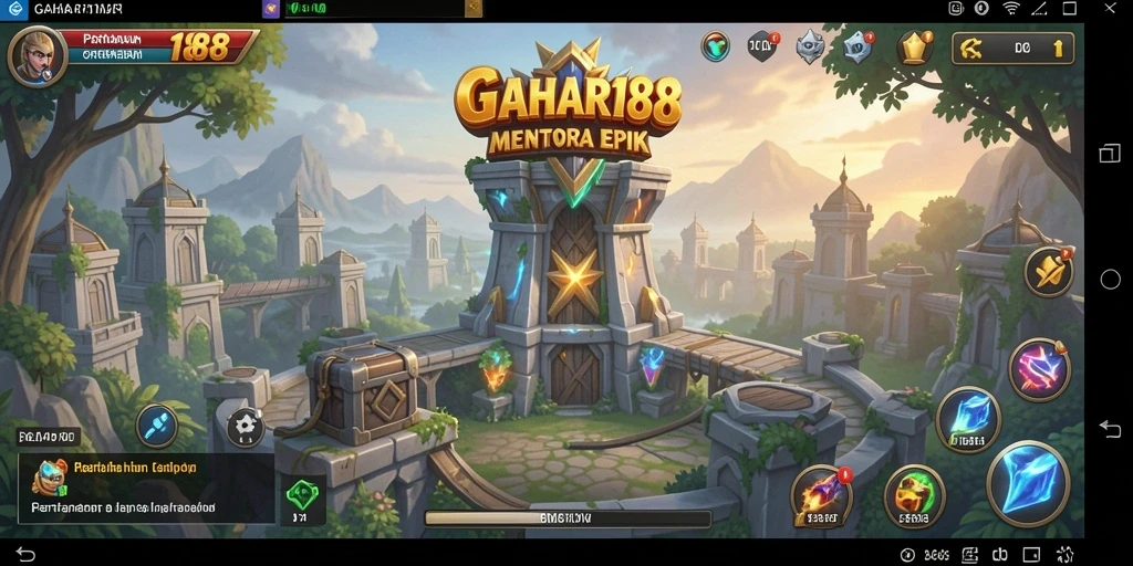 Screenshot GAHAR188 menampilkan aksi menara pertahanan yang seru.