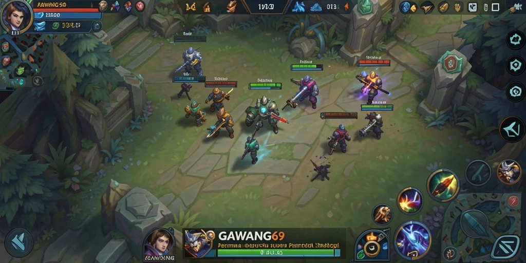 Tampilan gameplay seru GAWANG69 dalam pertempuran tim.