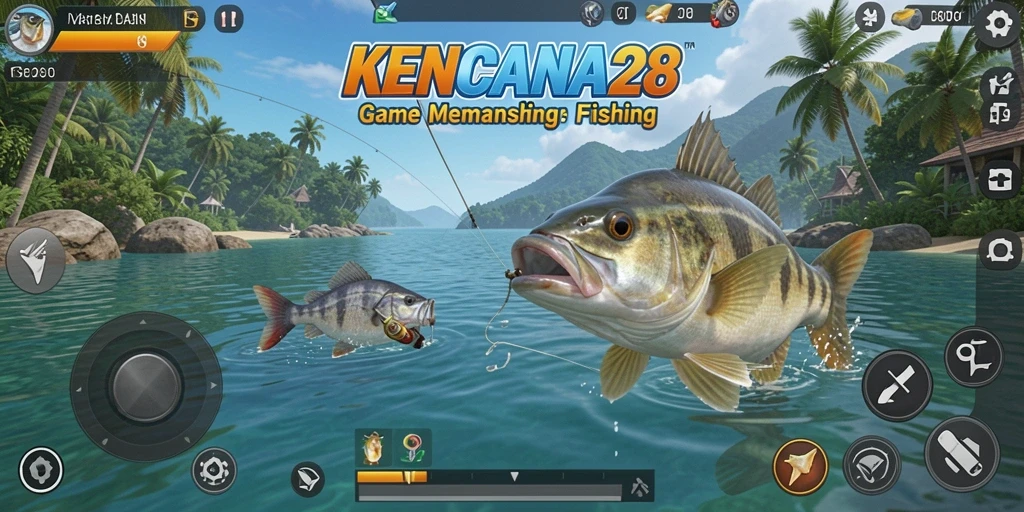 Tampilan gameplay KENCANA28 yang realistis dan atraktif di dunia Fishing.