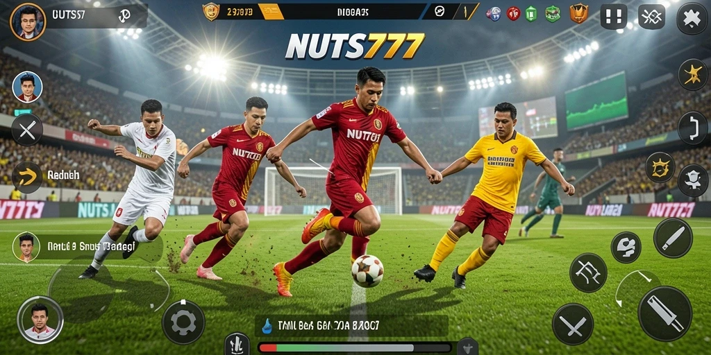 Tampilan seru gameplay sepak bola NUTS777 yang menegangkan.