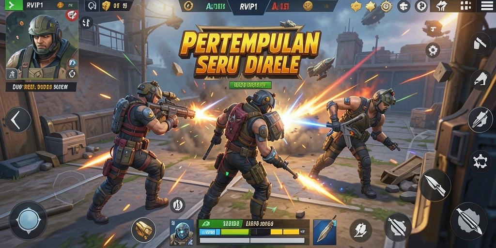 Tampilan menarik dari gameplay Battle Royale di RVIP1.