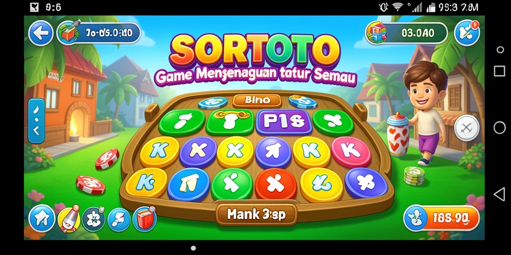 Tampilan gameplay menarik dari SORTOTO yang penuh warna.