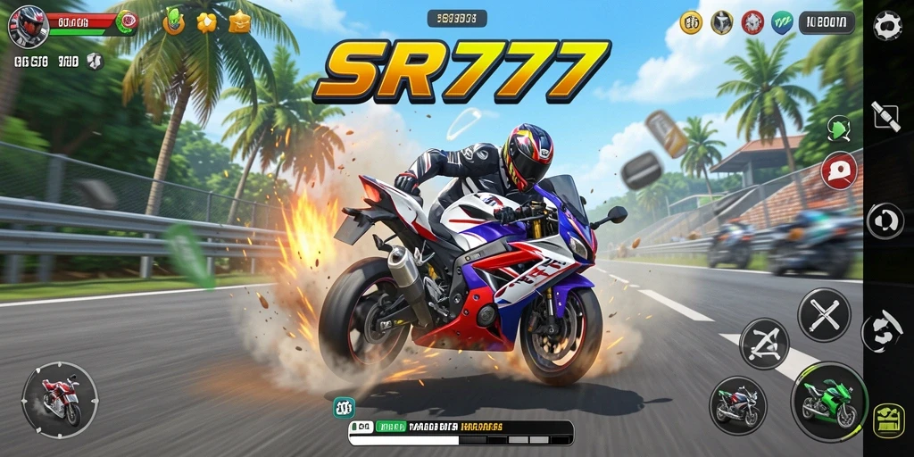 Gameplay seru balapan motor di SR777.