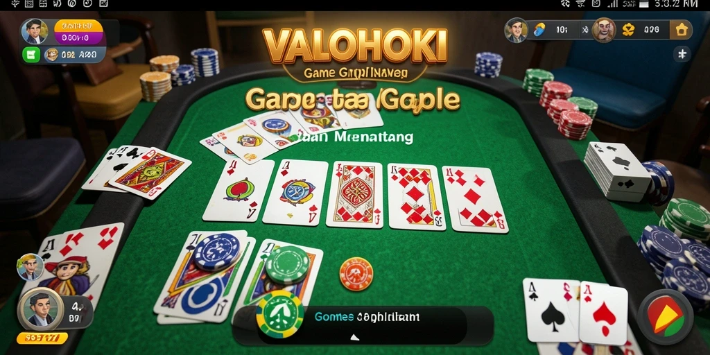 Tangkapan layar gameplay VALOHOKI yang menampilkan aksi seru bermain Gaple.